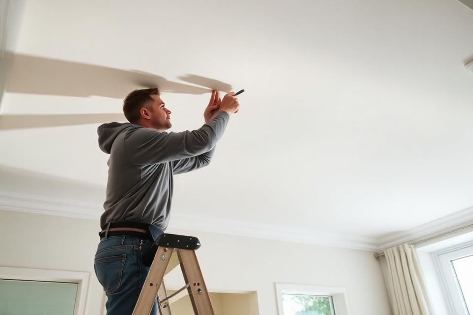 Ceiling Repair work in progress in a Miami-area home.